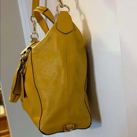 Coach Sunflower Yellow Ashley Leather Bag - Picture 6 of 14
